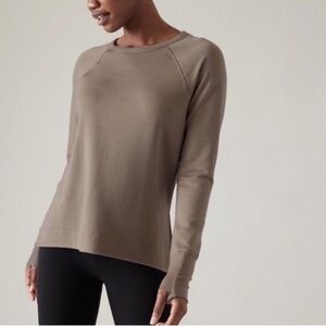 Athleta Coaster Luxe Recover Sweatshirt Mineral Brown